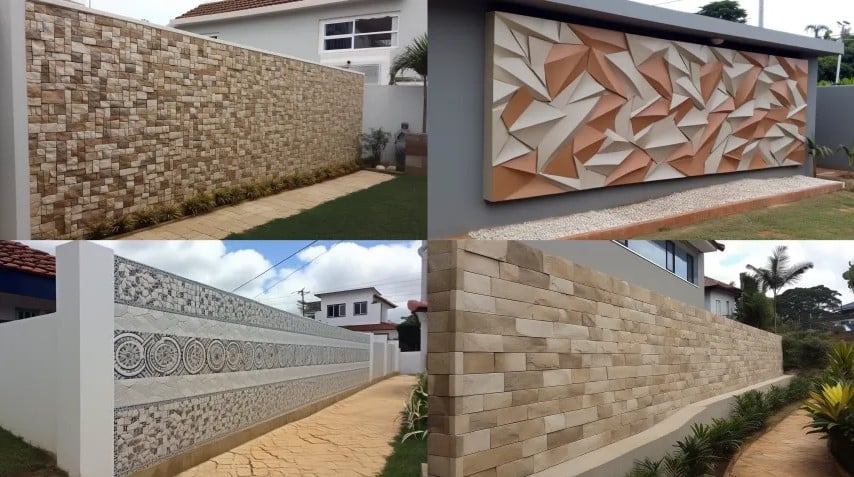 Fachadas de muros com pedras decorativas - Decorando Casas