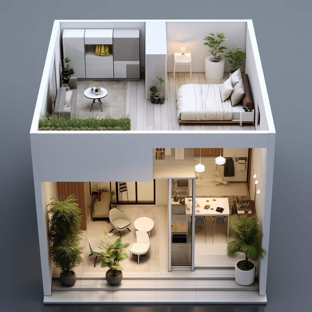 Conceitos Mini Casas Estilo Loft: Vivendo Grande 5x5 Metros