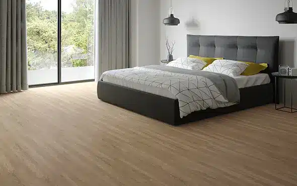 Piso laminado tem valor acessível, mas não pode ser exposto à umidade – Foto: Durafloor